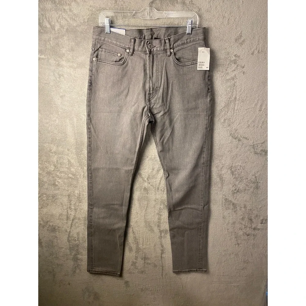 H&M Men's Jeans 32x34 Gray Slim Fit Denim Pants